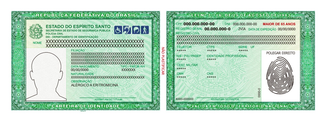nova carteira de identidade