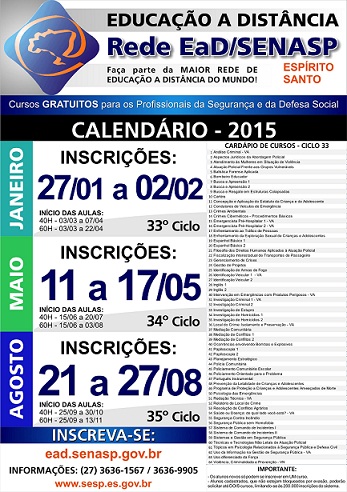 Cartaz Rede EaD SENASP ES